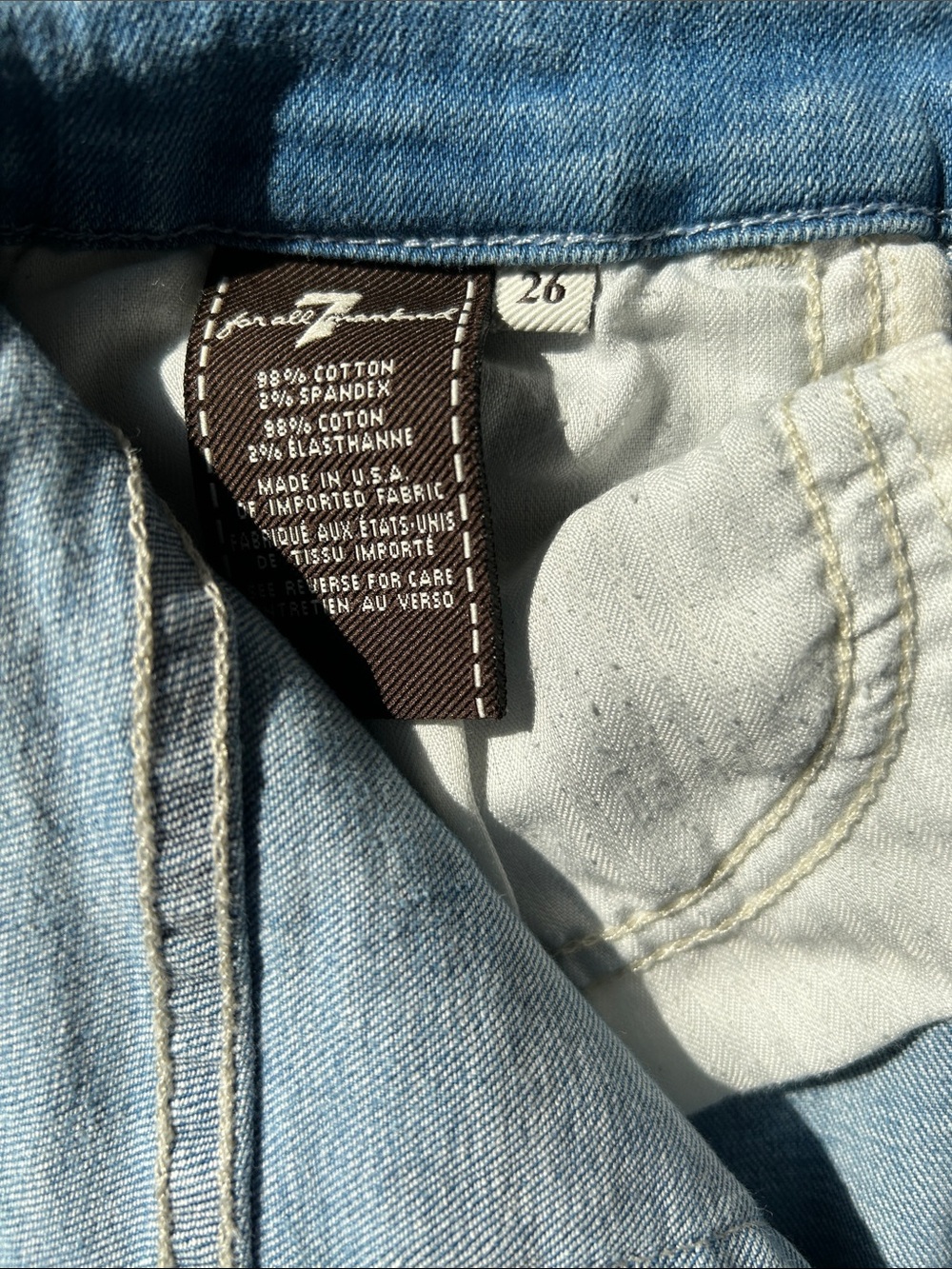Seven for all Mankind 7Fam the Midrise Cropped Skinny Jeans Size 26 - Picture 10 of 11